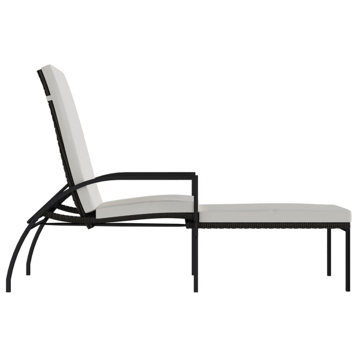 SONNENLIEGE mit Fußhocker PE-Rattan Braun - Braun, Kunststoff (60/102/195cm) - furnicato