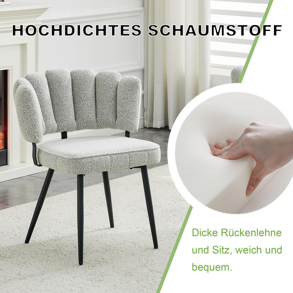 STUHL-SET DE-36560 2 Stück mit Metallbeinen Hellgrau - Hellgrau, Metall (48/80/60cm) - ComfortXL