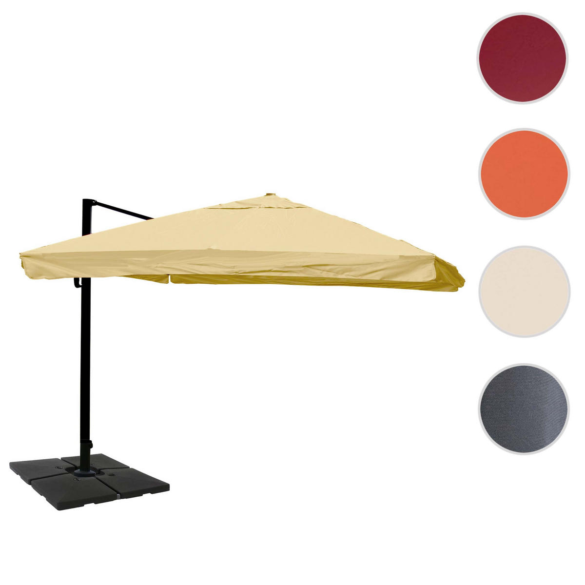 AMPELSCHIRM Cremeweiß 350/350 cm - Weiß, Textil (410/350cm) - MCW