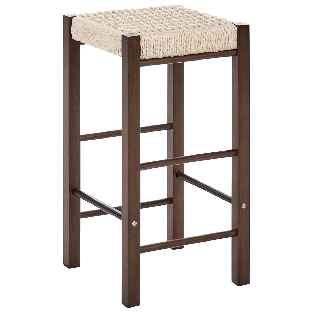 SCAUNE DE BAR set de 2 maro Embrun - bej/maro închis, lemn (35/66/35cm) - Beliani