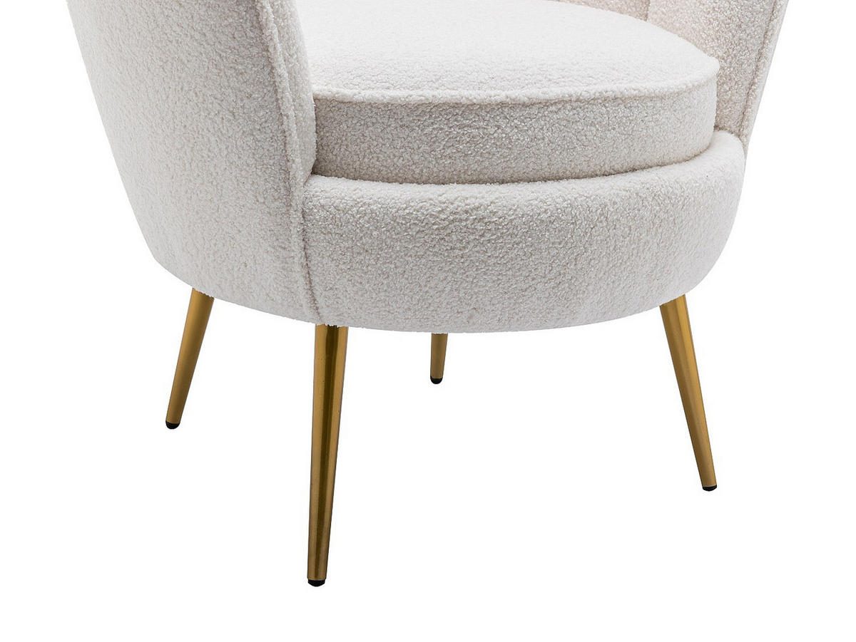 MUSCHELSESSEL - Bouclé-Stoff - Weiß - LALEA - Weiß, Textil (76/88/73cm) - Vente-Unique