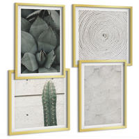 BILDER SET 4er Set - 50x50 cm & 40x60 cm Goldrahmen - Sommerliche Texturen aus den Tropen - Goldfarben, Kunststoff (50/50cm) - TULUP