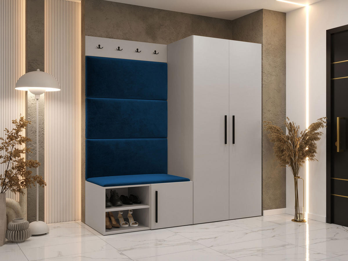GARDEROBEN-SET Medi I - Blau/Kaschmir, Holzwerkstoff/Kunststoff (80/191/50cm) - MIRJAN24