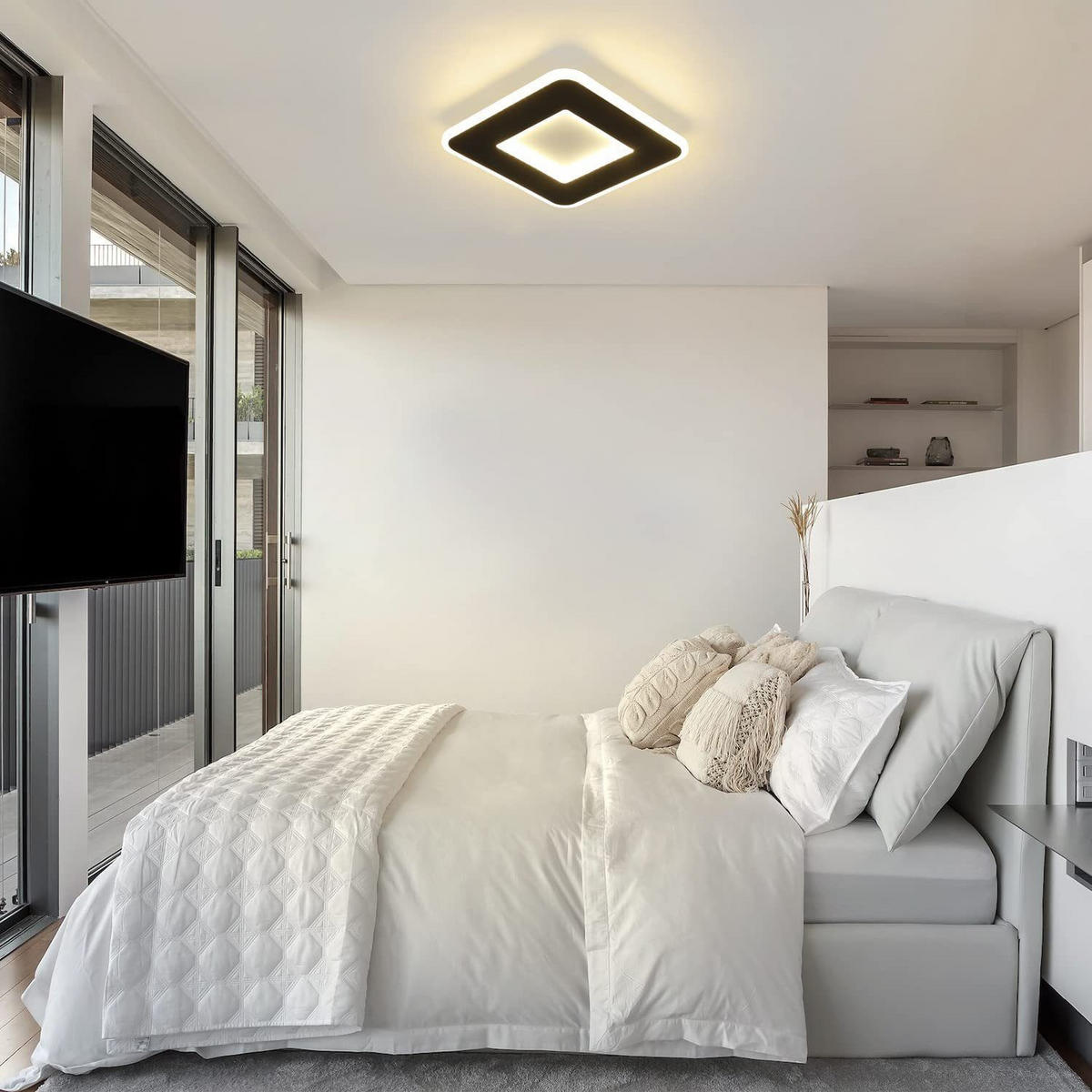 LED-DECKENLEUCHTE Heimue 24/24/4cm - Weiß, Metall (24/24/4cm) - ZMH
