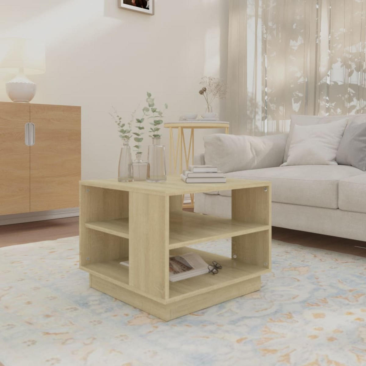 COUCHTISCH Sonoma-Eiche 55x55x43 cm Holzwerkstoff - Braun, Holzwerkstoff (55/55/43cm) - furnicato