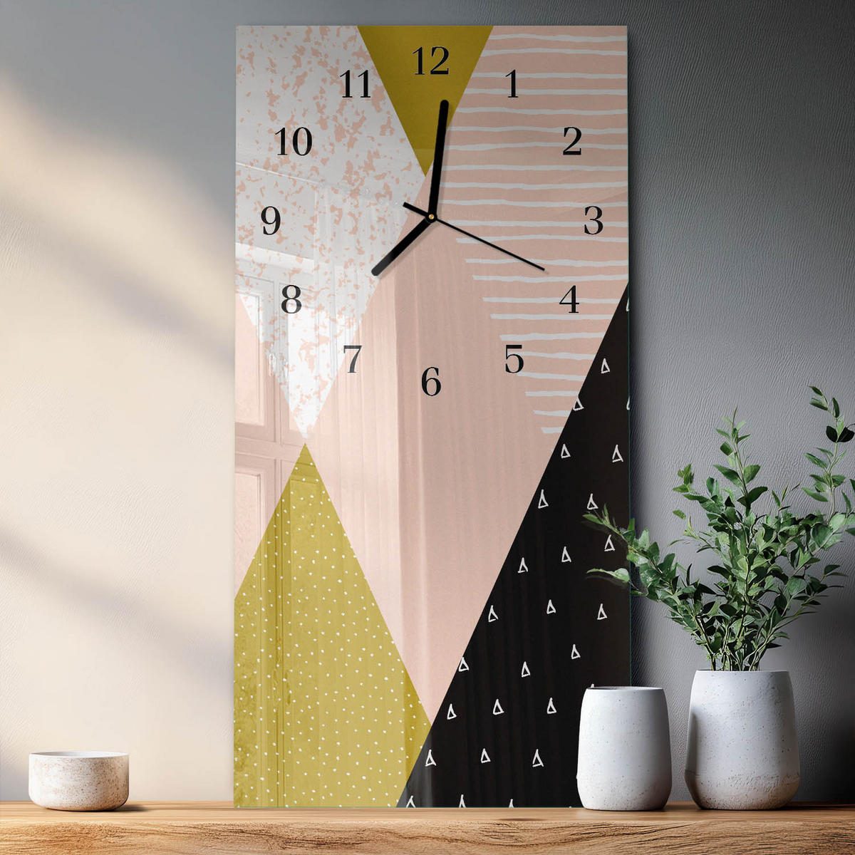 WANDUHR 60x30 cm - Licht - Multicolor, Glas (30/60/0.4cm) - TULUP