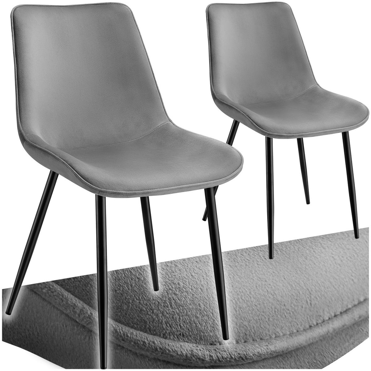 STUHL 2er Set Monroe 48 x 59 x 82 5 cm grau - Grau, Kunststoff (48/82.5/59cm) - tectake