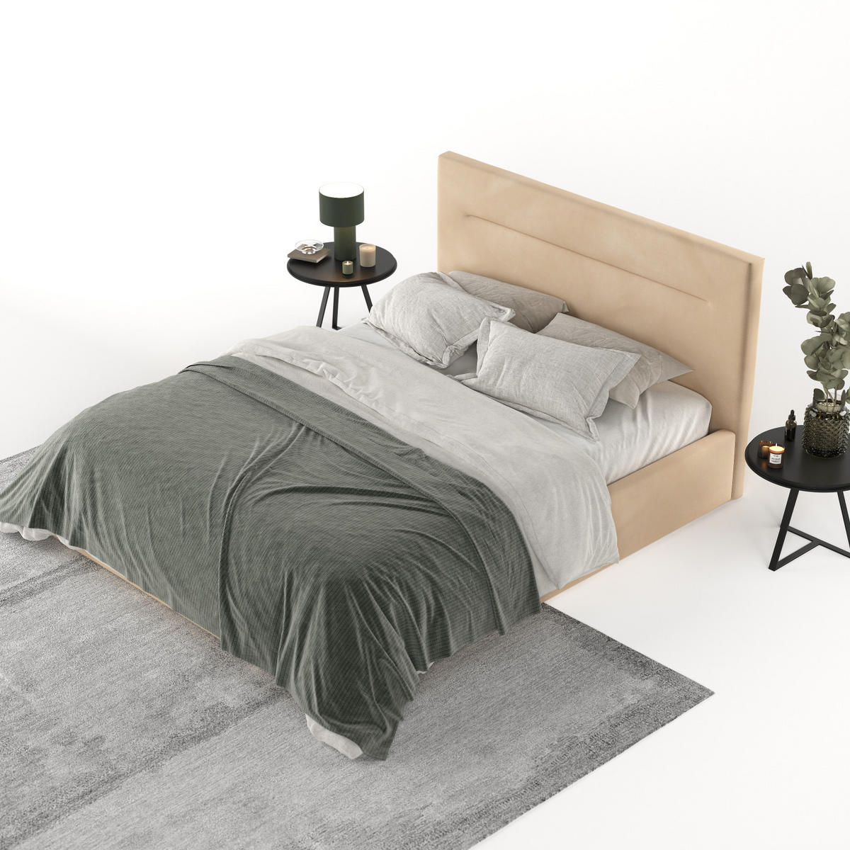 POLSTERBETT Liline 160/200 cm Beige im Kronos Stoff - Beige/Schwarz, Holz/Holzwerkstoff (160/200cm) - AltaBeds