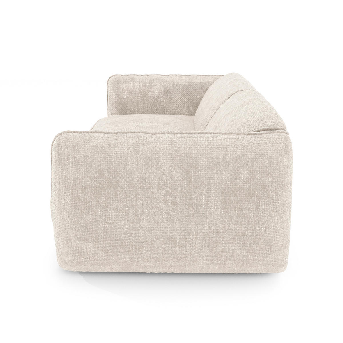 SOFA 4-SITZER Rastervelours Creme 230cm - Creme, Textil (230/74/90cm) - Sia Home