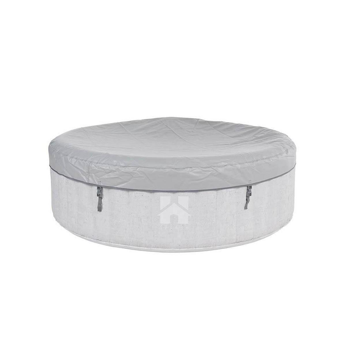 OUTDOOR Whirlpool SPLASH inkl. Abdeckung - Ø208 cm 6 Personen Beton - Grau, Kunststoff (208/65/208cm) - Home Deluxe