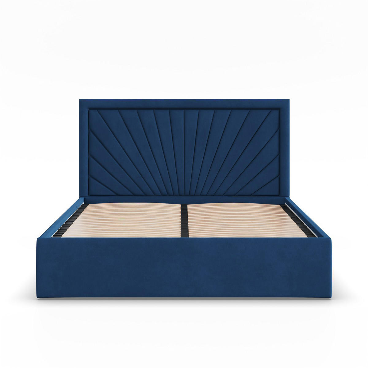 POLSTERBETT MIT KOPFTEIL 180x200 ohne Bettkasten VASTO, Blau - Dunkelblau, Textil (180/200cm) - Mebligo