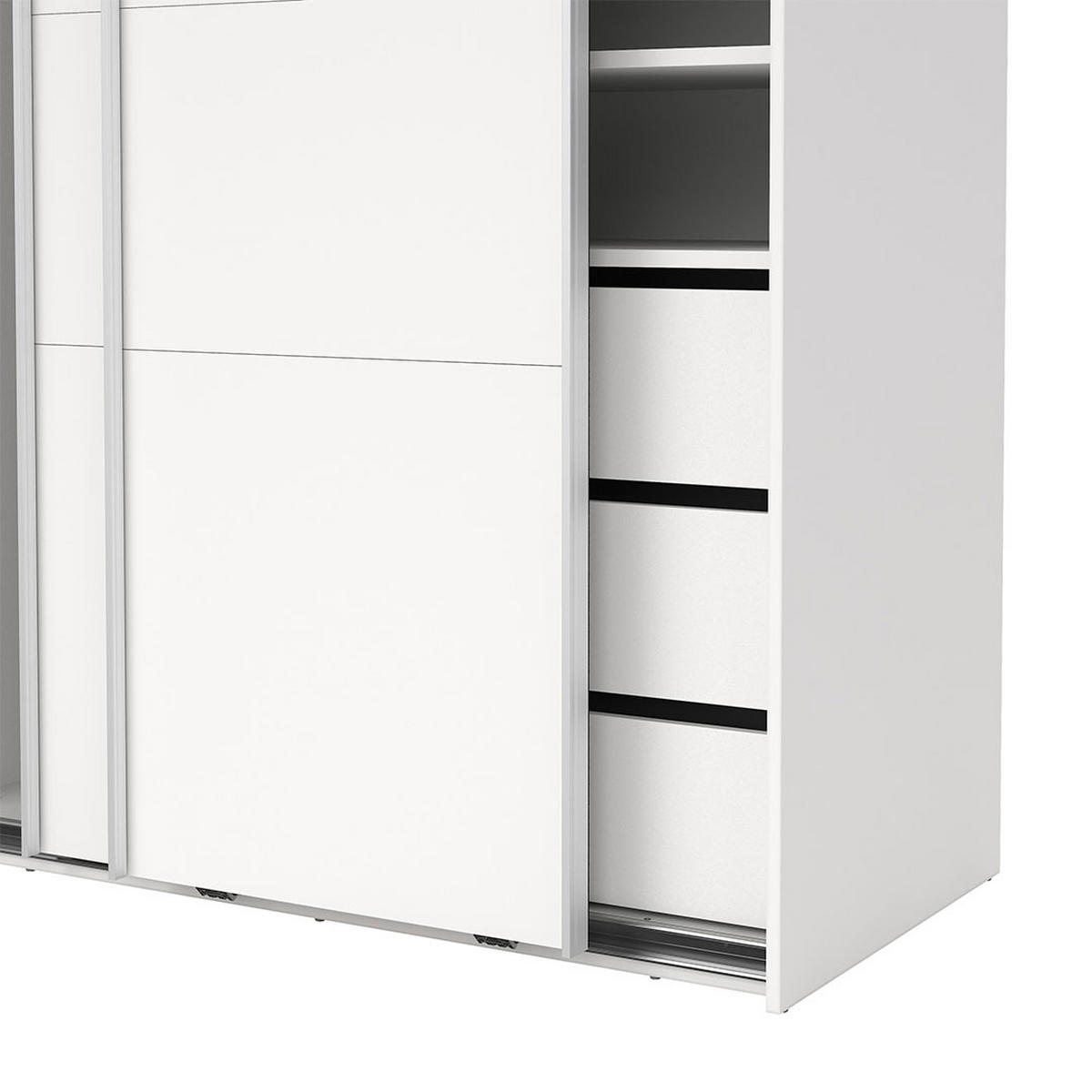 SCHIEBETÜRENSCHRANK, Catania, Weiß, Holzwerkstoff, 119 x 67 x 201 cm - Weiß, Holzwerkstoff (119/201/67cm) - ebuy24