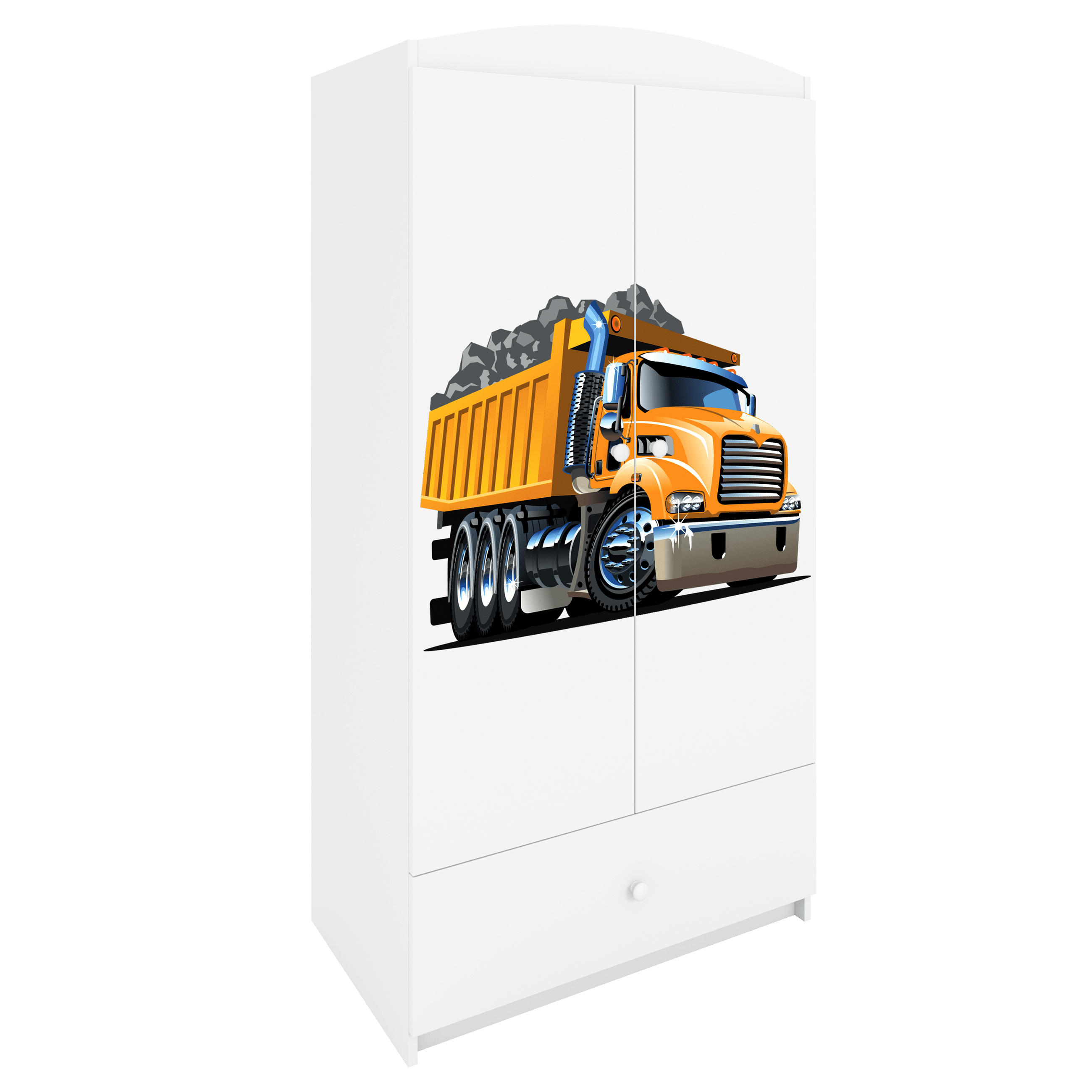KINDERKLEIDERSCHRANK Lastwagen - Weiß, Holzwerkstoff (90/175/52cm) - RAUMHIRSCH FURNITURE