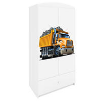 KINDERKLEIDERSCHRANK Lastwagen 90/175/52 - Weiß, Holzwerkstoff (90/175/52cm) - Kocot Kids
