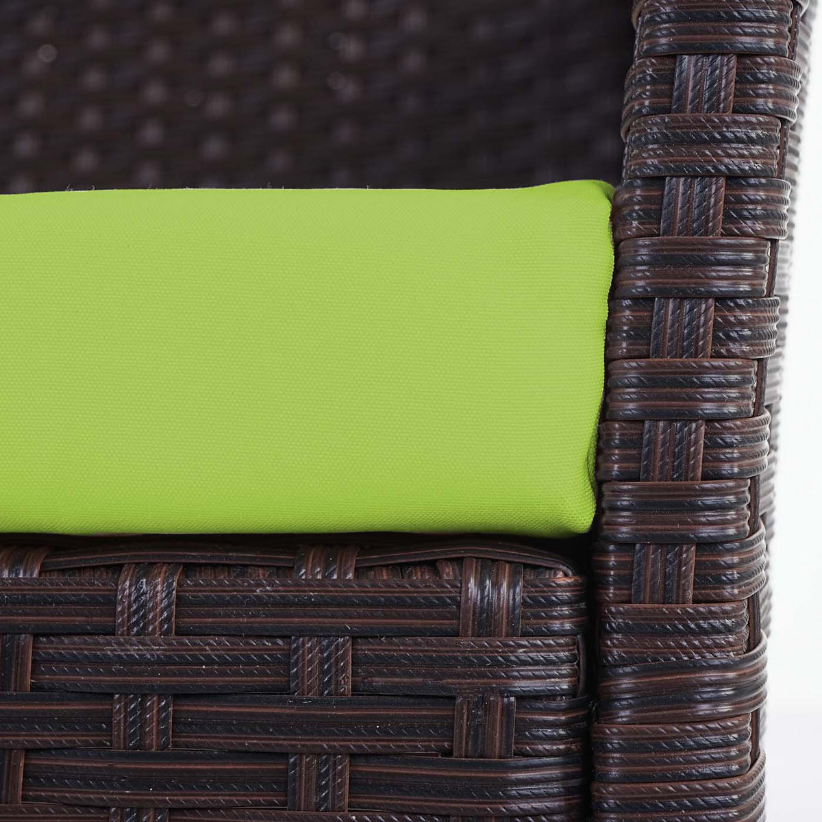 POLY-RATTAN GARTENBANK Braun, Grün - Braun/Grün, Kunststoff (106/83/60cm) - MCW