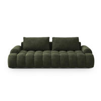 AUSKLAPPBARES-SOFA mit Bettkasten Linz aus Samt grün 4 Sitzplätze - Grün, Textil (100/84/250cm) - Cosmopolitan Design