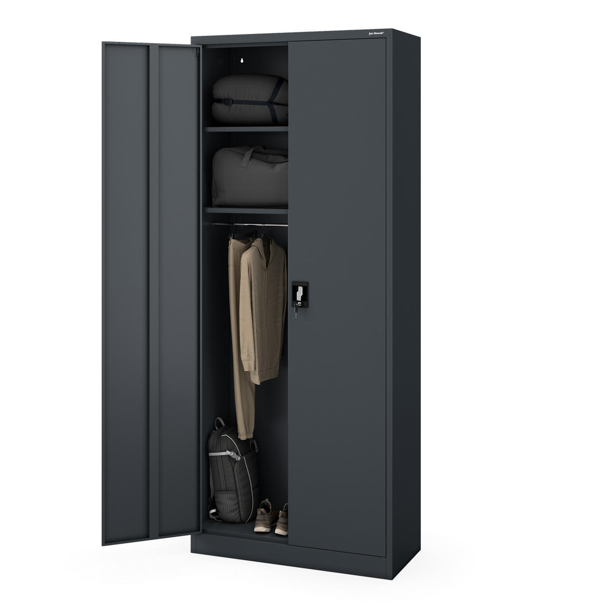 HAUSWIRTSCHAFTSSCHRANK DAWID 220 - Anthrazit, Metall (90/220/45cm) - Jan Nowak