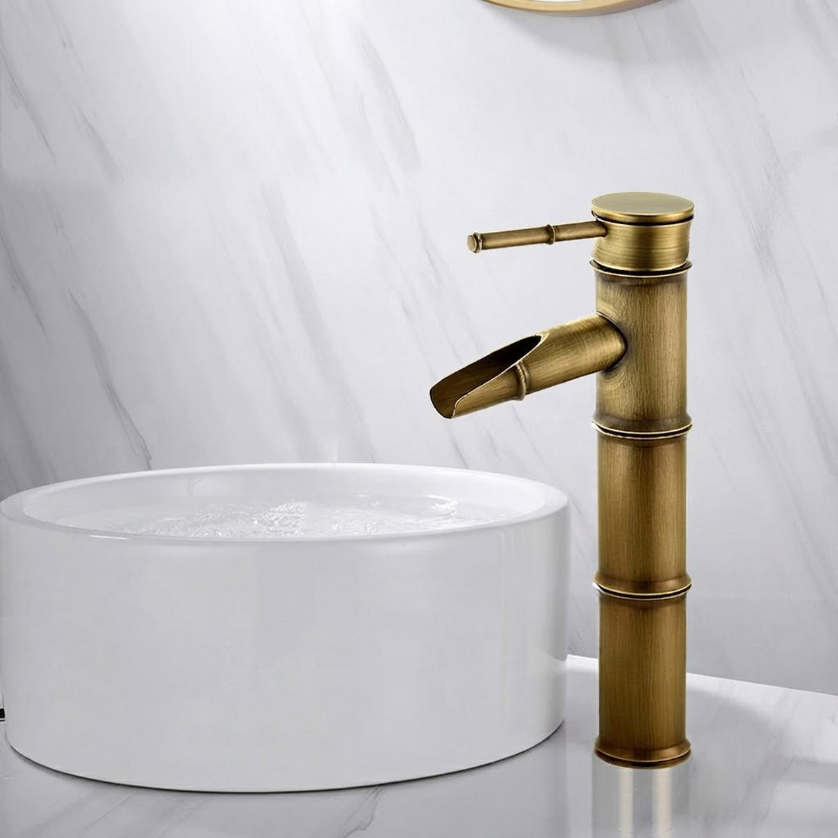 BADEZIMMERARMATUR, 30,5 x 12 cm, gold - Goldfarben, Metall (40/10/18cm) - Vallsero