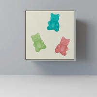 SIDEBOARD GUMMY BEARS, Grau, 57,5x42x57,5 cm, Ohne Füße - Multicolor/Grau, Holzwerkstoff (57.5/57.5/42cm) - SpaceRebels