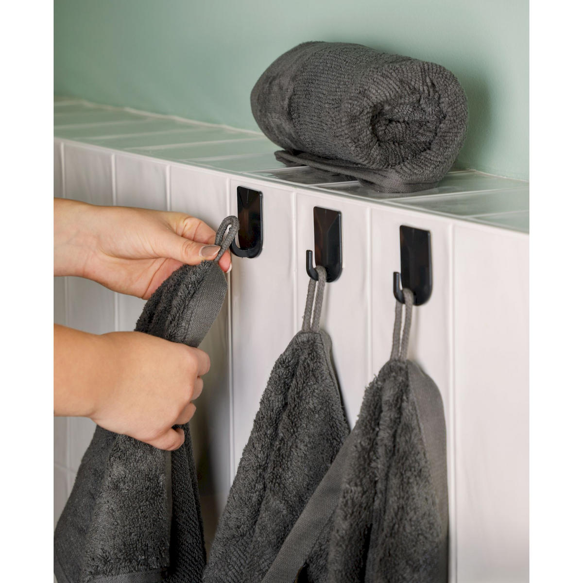 HANDTUCH SET SENSE 5tlg. - Anthrazit, Textil (50/100cm) - Schöner Wohnen