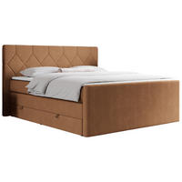 BOXSPRINGBETT KING EIGAR 140/200 Orange Struktur - H4 - Orange, Holz/Textil (140/200cm) - MKS