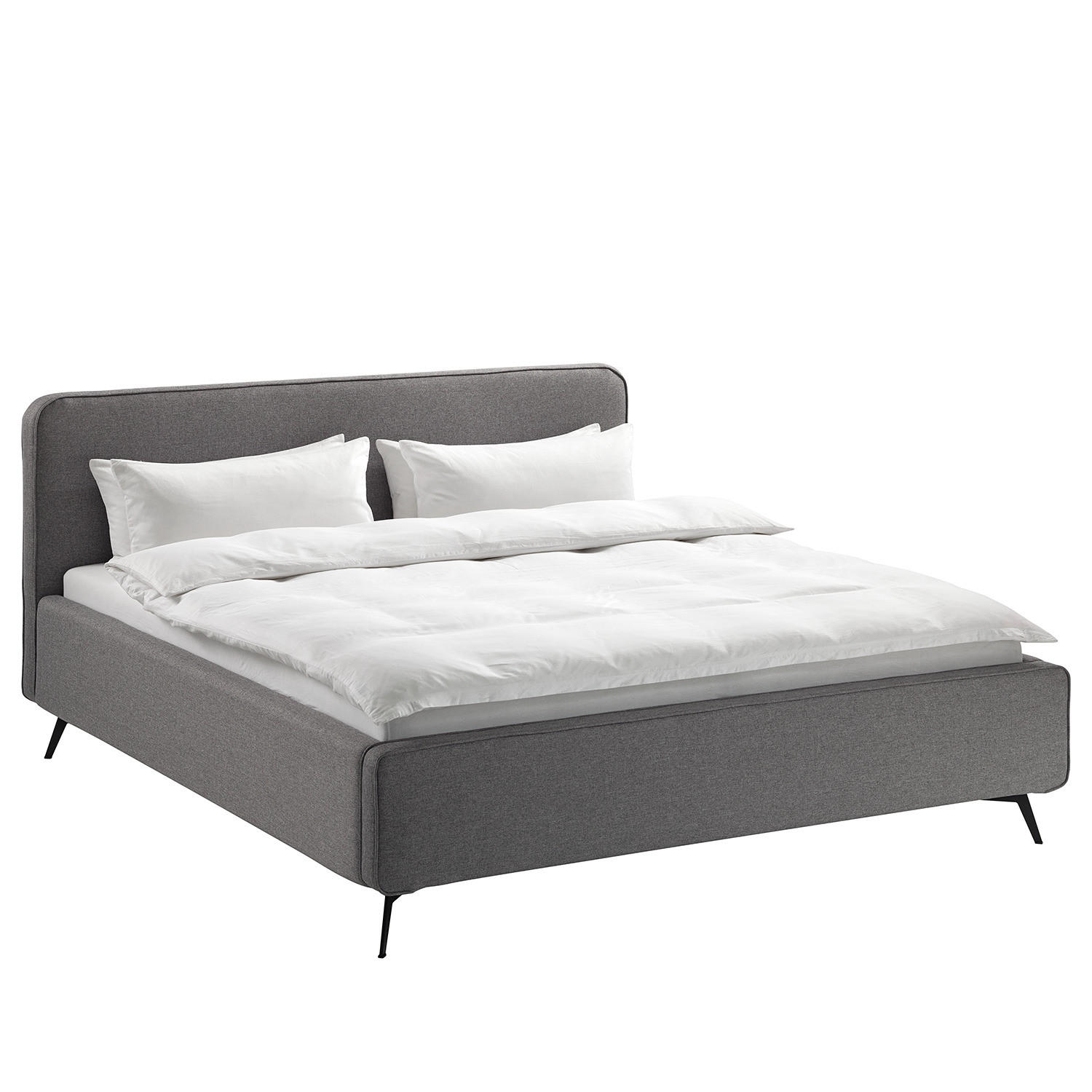 POLSTERBETT - Grau, Textil (200/200cm) - home24