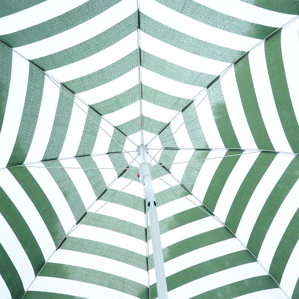 STRANDSCHIRM DE-11410 neigbar, octogonal, 180 cm Grün-Weiß gestreift - Grün, Textil (180/180cm) - ComfortXL