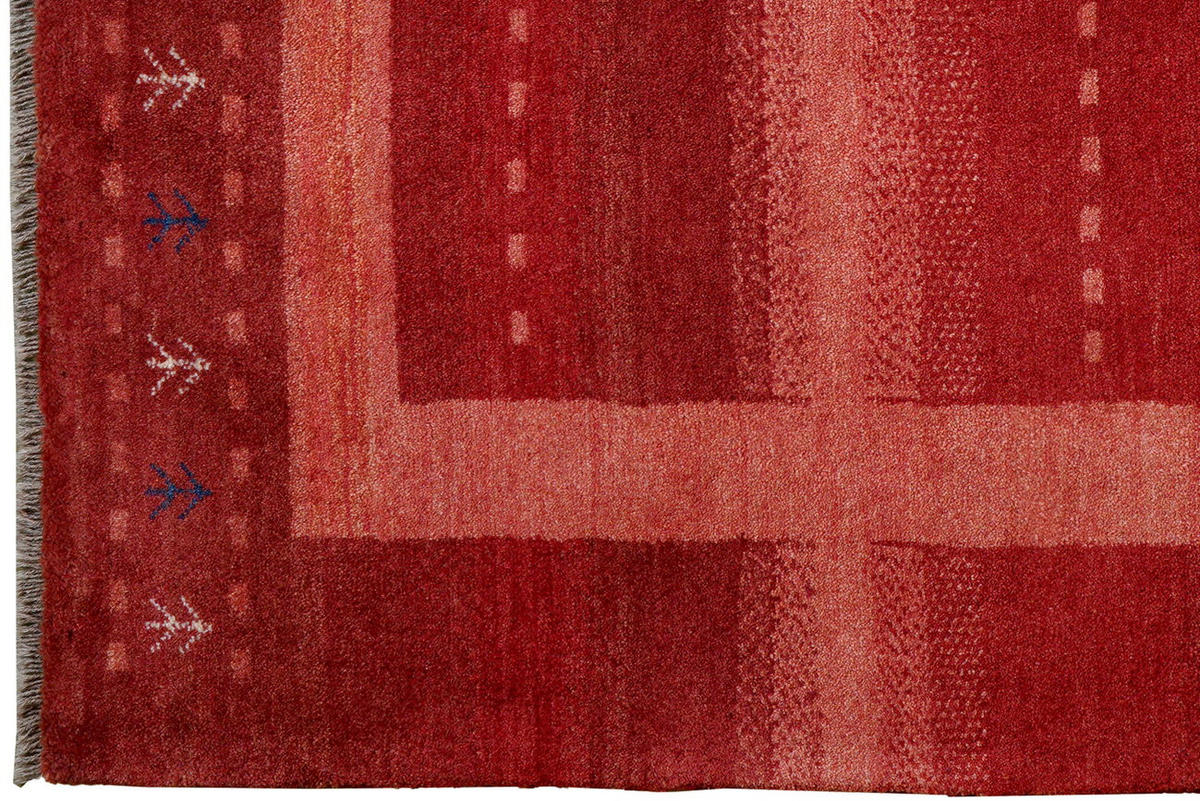 TEPPICH Gabbeh Sonnat Rot 204/152 cm Schurwolle - Rot, Textil (152/204cm) - Looma