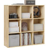 REGAL Bücherregal mit 9 Fächern, Standregal, Helle Eiche - Eichefarben, Holzwerkstoff (94/93/29.5cm) - Woltu