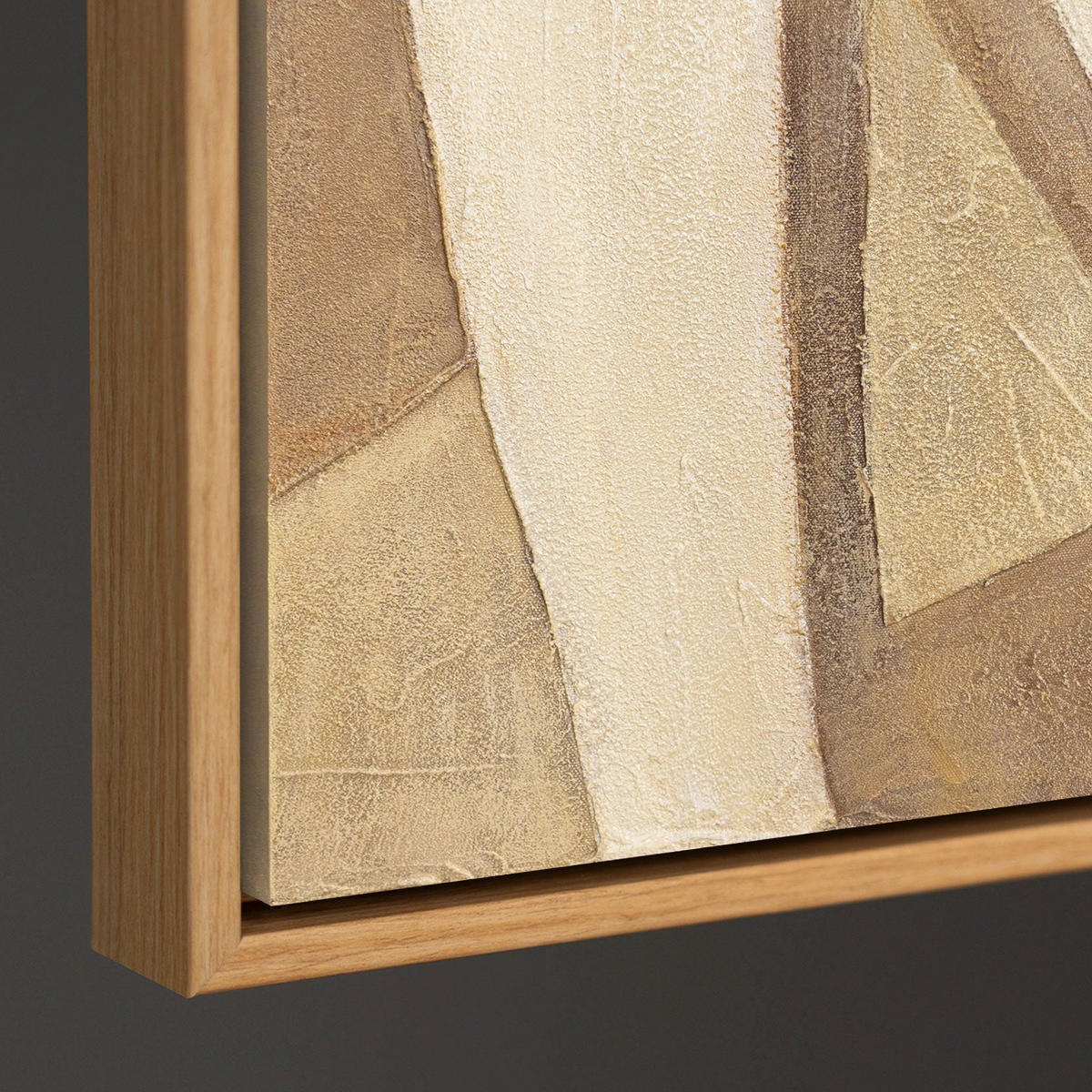 GEMÄLDE Abstrakte Zärtlichkeit Schattenfugenrahmen Eichefarben 140x100 cm - Eichefarben, Holz (140/100cm) - YS-art gallery