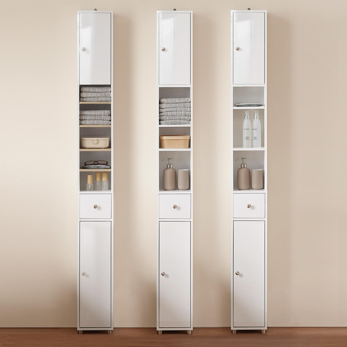 HOCHSCHRANK Weiß - Weiß, Holzwerkstoff (20/180/20cm) - SoBuy
