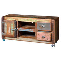 TV-SCHRANK aus recyceltem Holz - Chromfarben, Holz (135/56/40cm) - Giner y Colomer