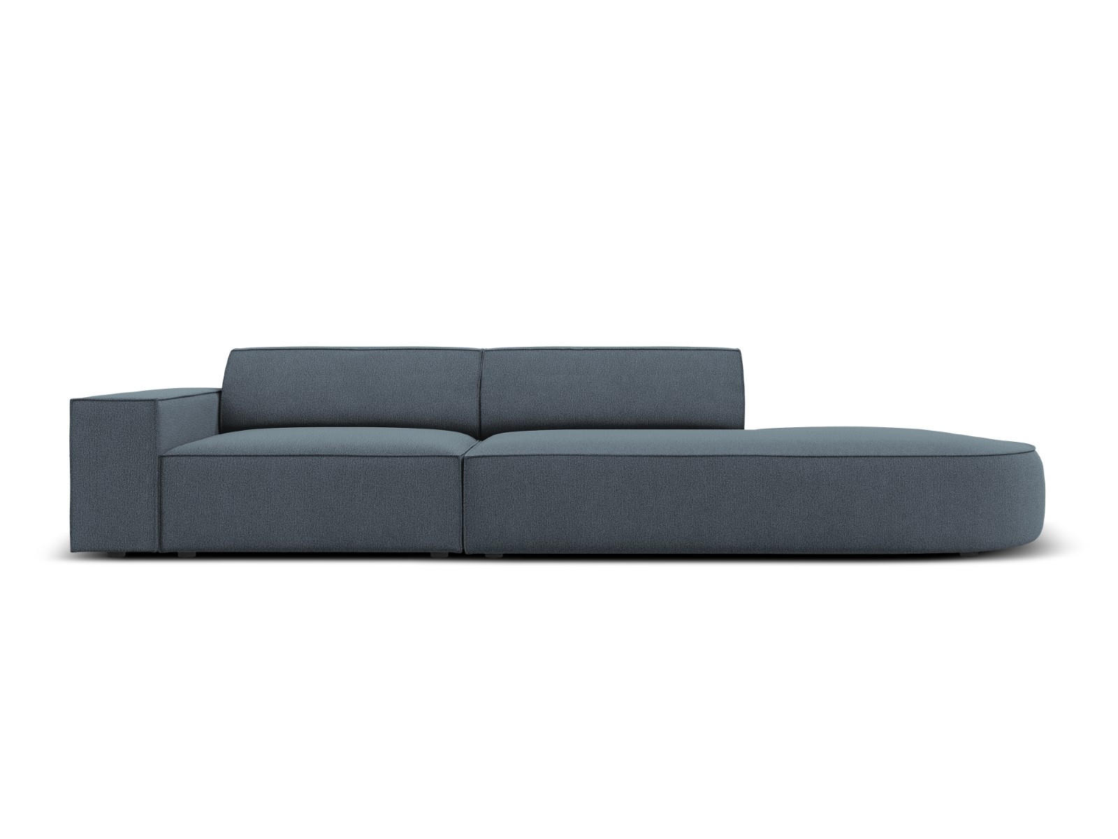 RECHTES-SOFA Jodie aus strukturiertem Stoff blau 3 Sitzplätze - Blau, Textil (102/70/262cm) - Micadoni