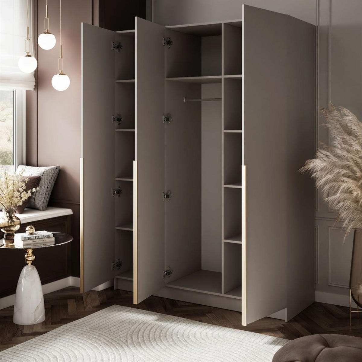 KLEIDERSCHRANK SAVAGE 3D KASCHMIR - Kaschmir, Holzwerkstoff (150/200/56cm) - Lookway