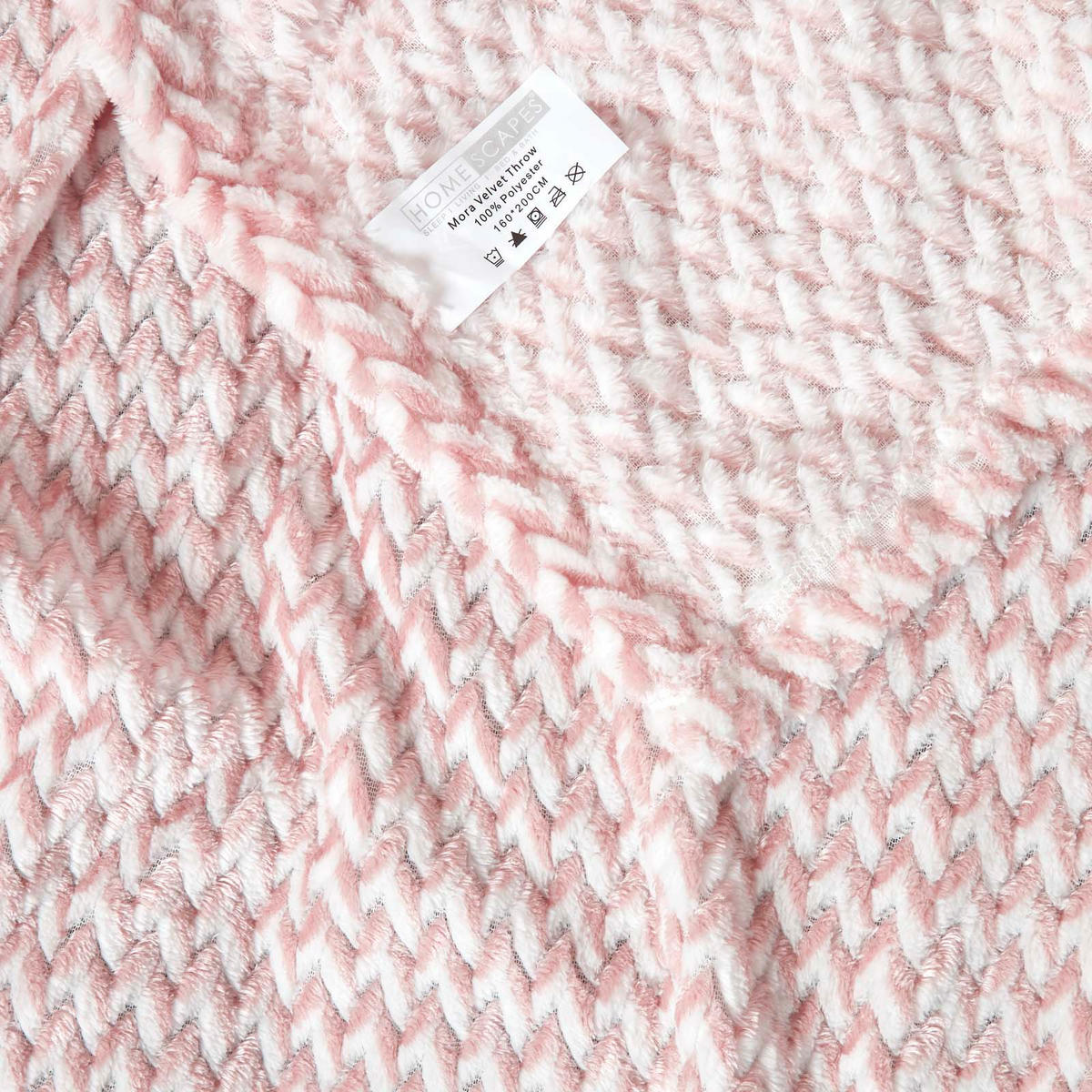 SAMT-WOHNDECKE Mora 160/200 cm, Jacquard - Rosa, Textil (160/200cm) - Homescapes