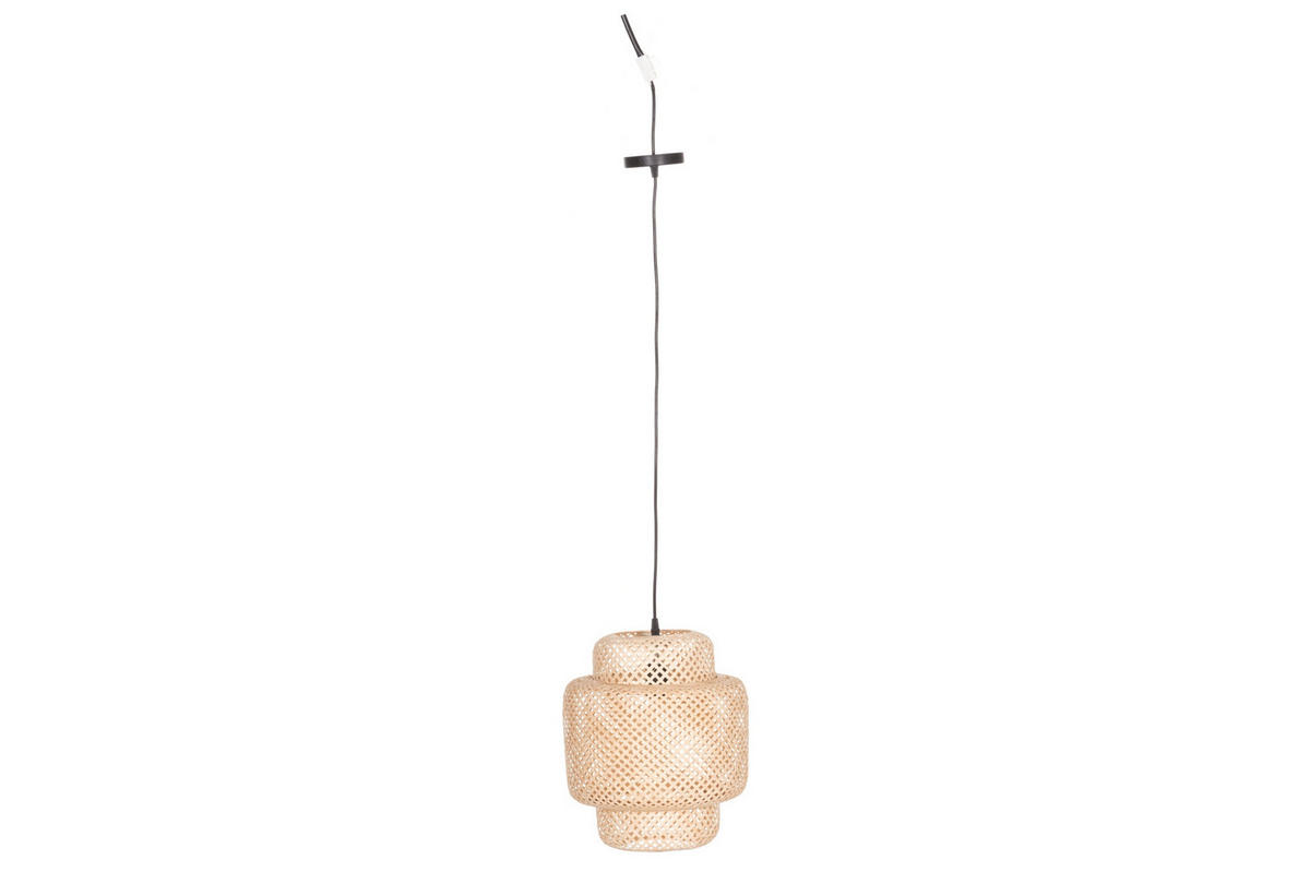 DECKENLEUCHTE Bambusgeflecht Ø 30 cm - Beige, Naturmaterialen (30/30/135cm)