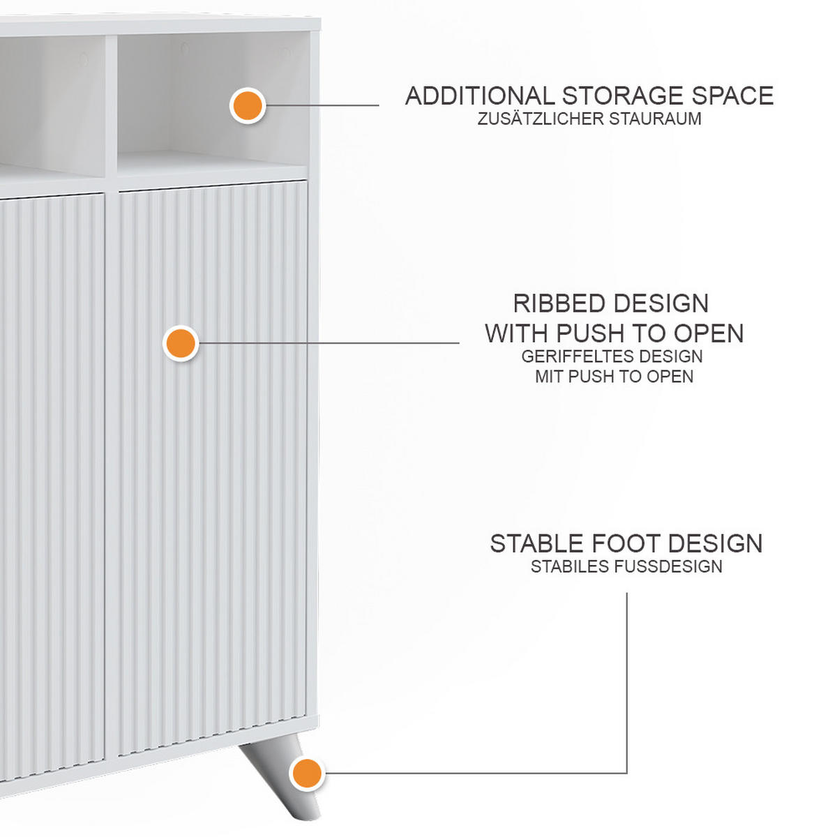 MIDISCHRANK Leano Weiß 60 x 97 cm mit 2 Türen - Weiß, Holzwerkstoff (60/97/30cm) - Vicco