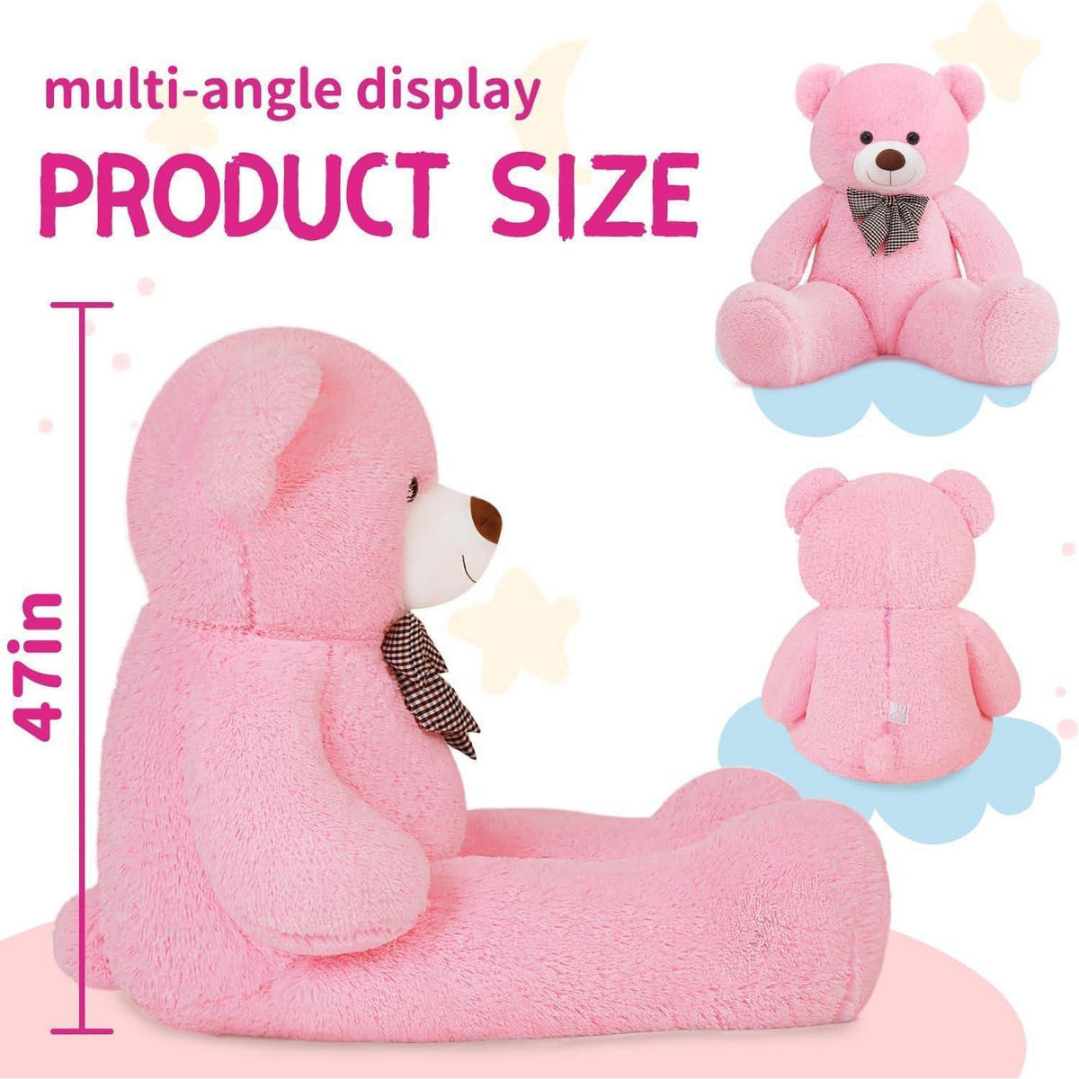 PLÜSCHBÄR Rosa XL - Rosa, Textil (52/120cm)
