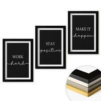 WANDBILDER 3er-Set - 20x30 cm Schwarzer Rahmen - Elegante Motive auf schwarzem Grund - Schwarz, Kunststoff (20/30cm) - ArtPrintCave
