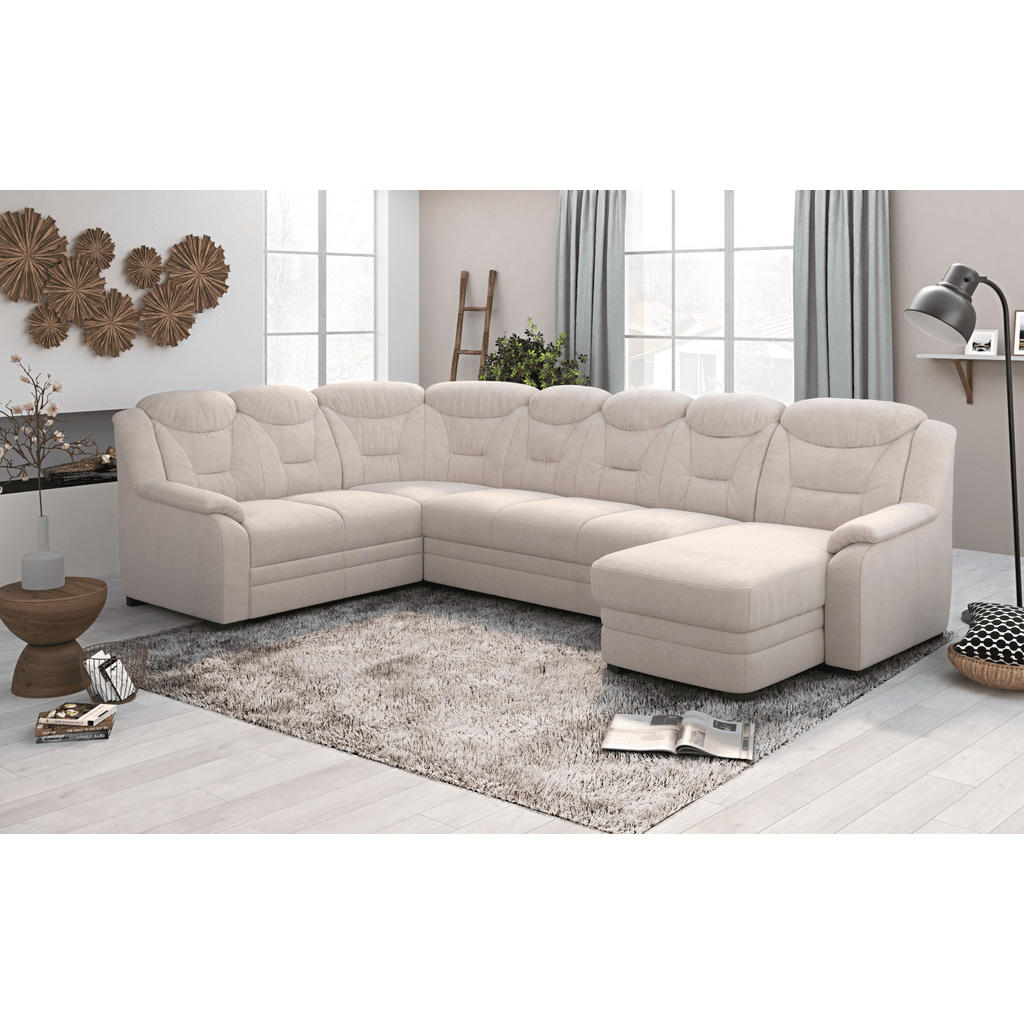 Thumbnail - Cotta Wohnlandschaft, Beige, Kunststoff, Echtholz,Buche, Uni, 7-Sitzer, L-Form,L-Form, 330x99x211 cm, Wohnzimmer, Sofas ...