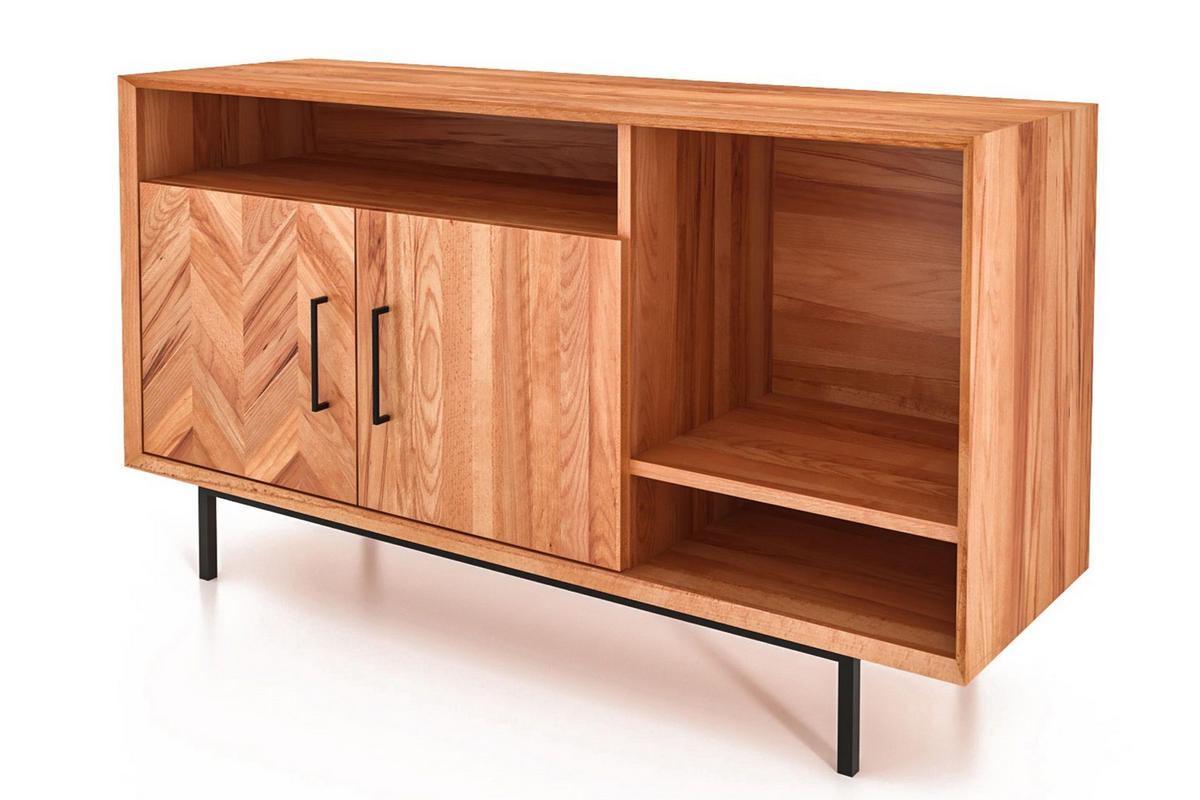 KOMMODE BREIT LEON Kernbuche - Kernbuche, Holz (144/80/45cm) - byoak
