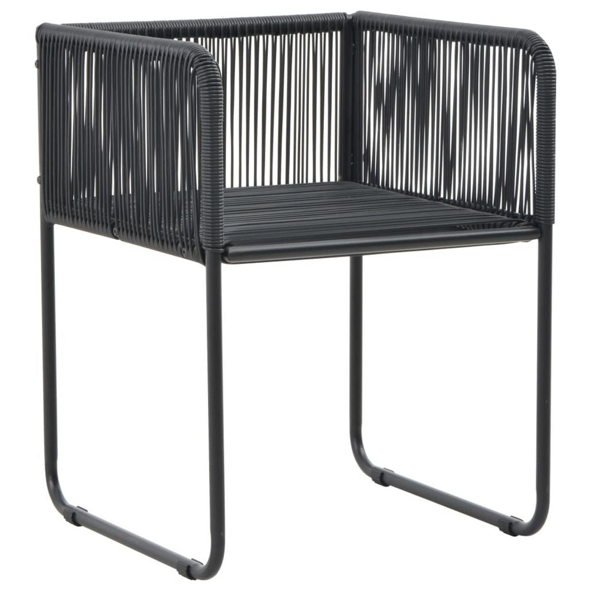 GARTEN-ESSGRUPPE 9Er Set Pvc Rattan Schwarz - Schwarz, Kunststoff - vidaXL