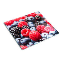 GLASPLATTE 60x52 cm Waldfrüchte - Rot, Glas (60/0.4/52cm) - TULUP