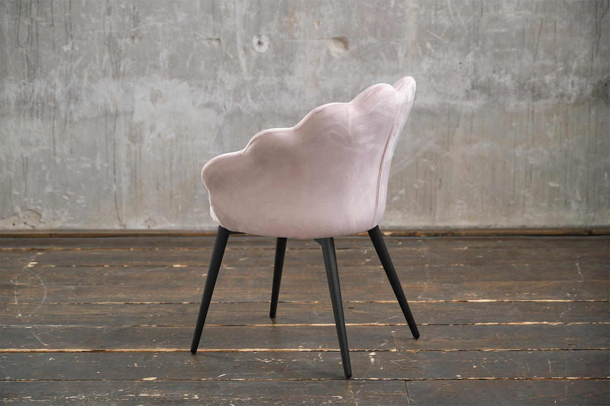 ESSZIMMERSTUHL CARLA Pink Velvet - Pink/Schwarz, Textil (65/79/58cm) - KAWOLA