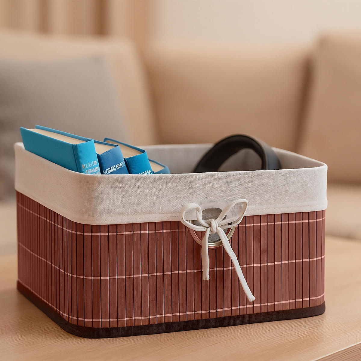 SADA úložných košů - různobarevná, kov/dřevo (31/20/31cm) - Relaxdays