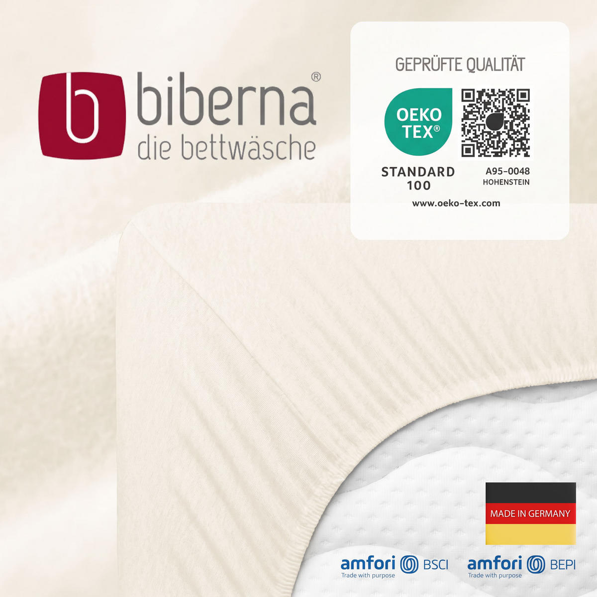SPANNBETTTUCH Premium Biber natur, 90x190 cm - 100x200 cm - Naturfarben, Textil (100/200cm) - biberna