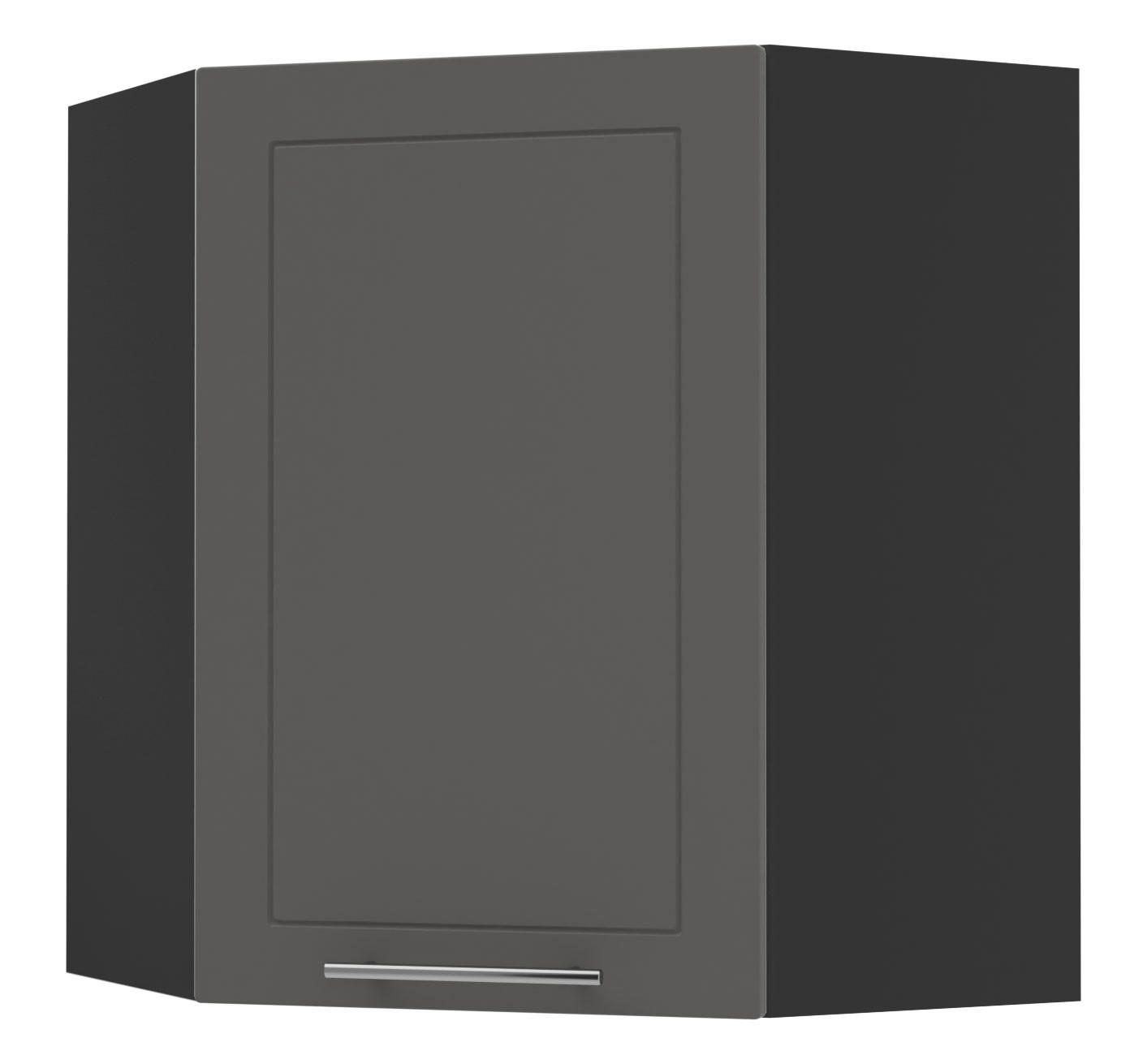 Feldmann-Wohnen Küchenhängeschrank Graphit, Schwarz 60x72x60 cm
