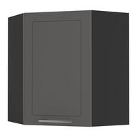 KÜCHENHÄNGESCHRANK Kvantum W10/60 Graphit Matt / Schwarz Matt 60 / 60 / 72cm - Schwarz/Graphitfarben, Holz/Holzwerkstoff (60/72/60cm) - Feldmann-Wohnen