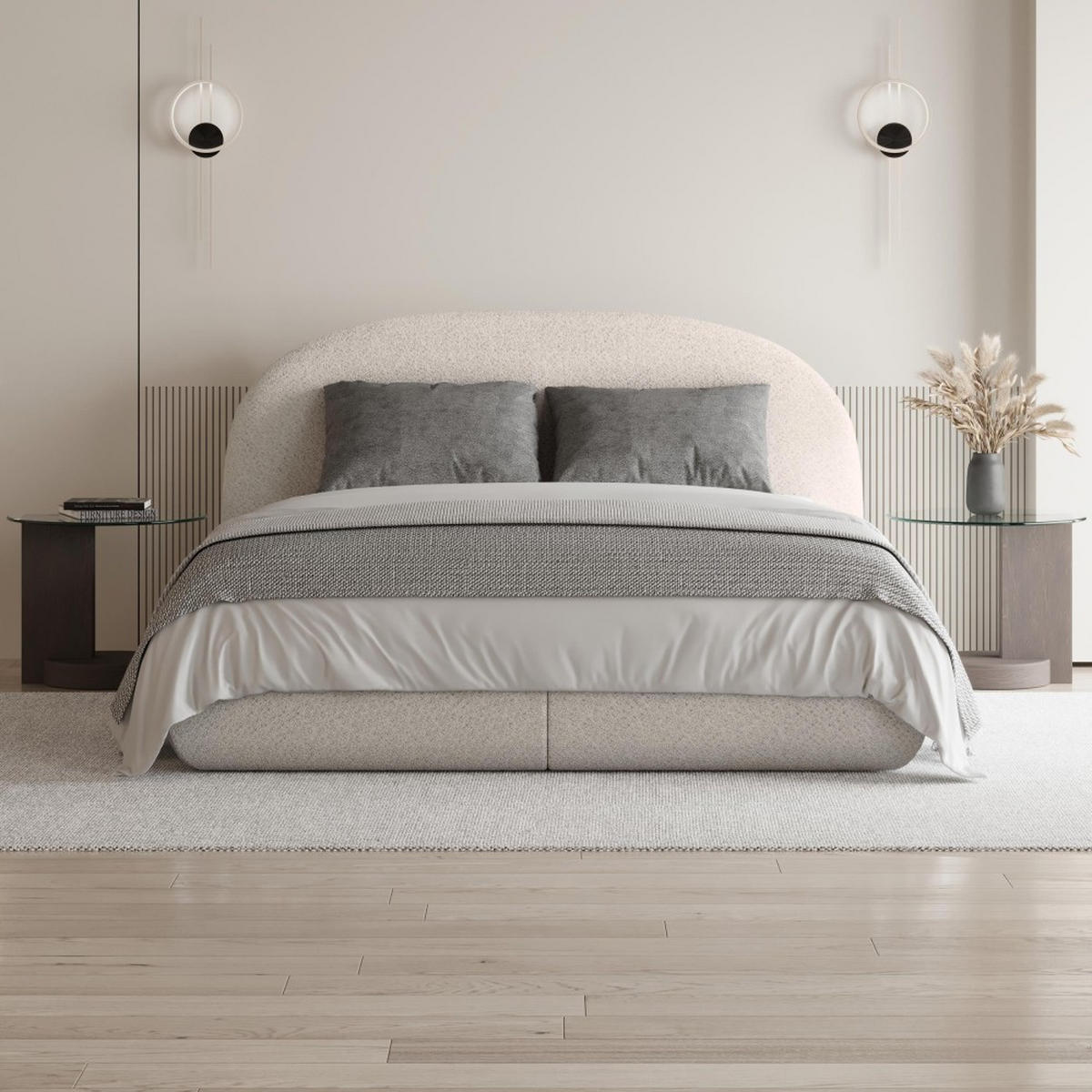 POLSTERBETT Motti mit Matratze und Topper, 140x200 cm, Beige - Beige, Textil (140/200cm) - Beautysofa