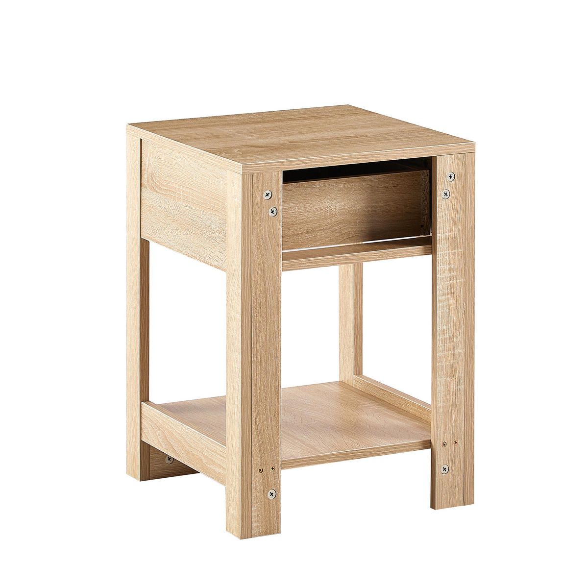 NACHTTISCH mdf rattan naturholzoptik mit schublade - Naturfarben, Holzwerkstoff (40/55/40cm) - Urban Meuble